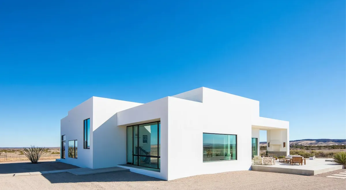 Modern home interior with overlaid system diagrams for energy, climate, and spatial planning.